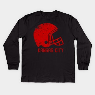 Kansas city chiefs Retro Helmet Kids Long Sleeve T-Shirt